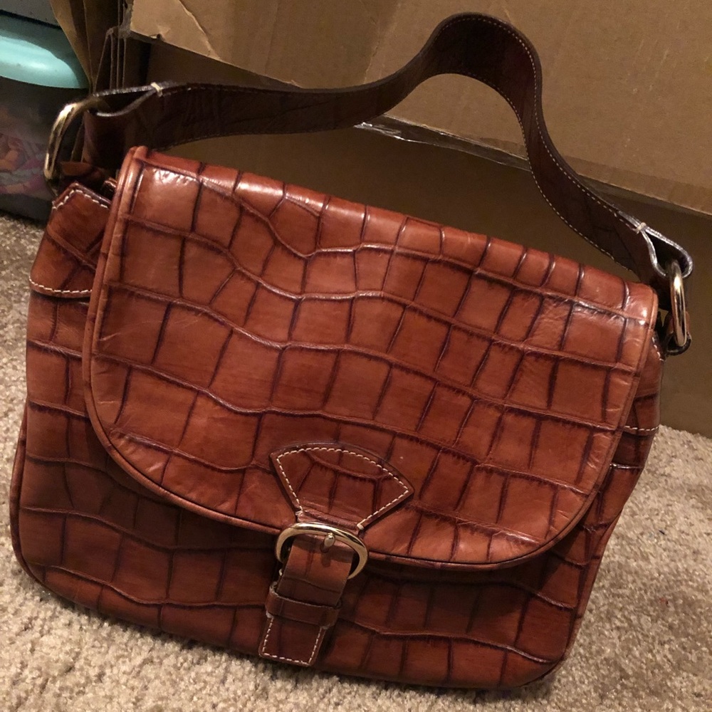 🤎BROWN CROCODILE LEATHER DOONEY & BOURKE HANDBAG🤎